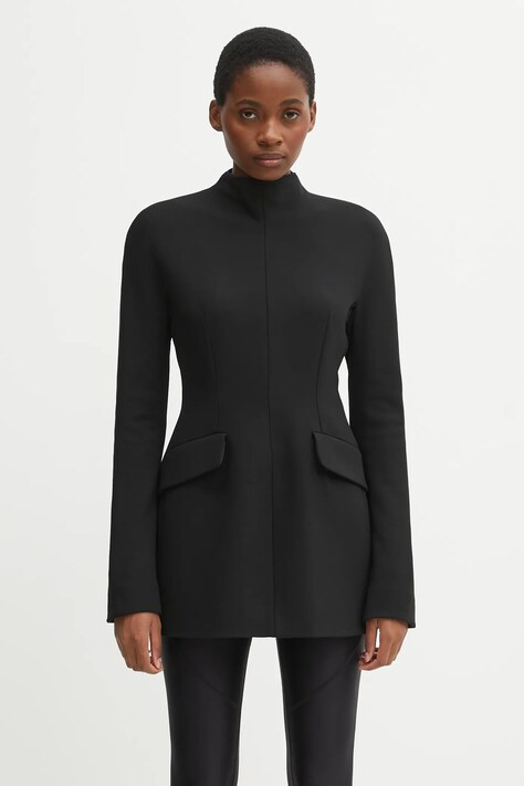 Платье с добавлением шерсти Sportmax TEFRITE цвет чёрный mini расклешённое 2522226014600