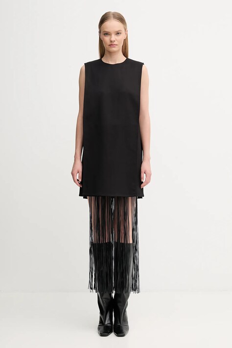 Sportmax sukienka FINNICI kolor czarny mini prosta 2522226021600