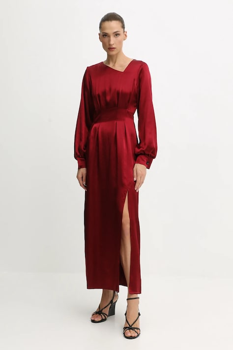 Undress Code rochie culoarea bordo, maxi, drept, 1080