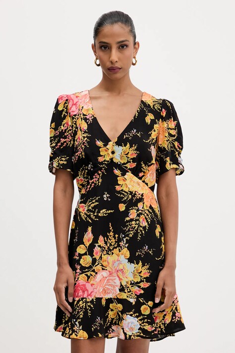 Never Fully Dressed rochie culoarea negru, mini, evazati