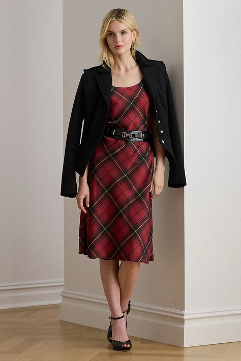 Платье Lauren Ralph Lauren цвет чёрный midi расклешённое 200979919