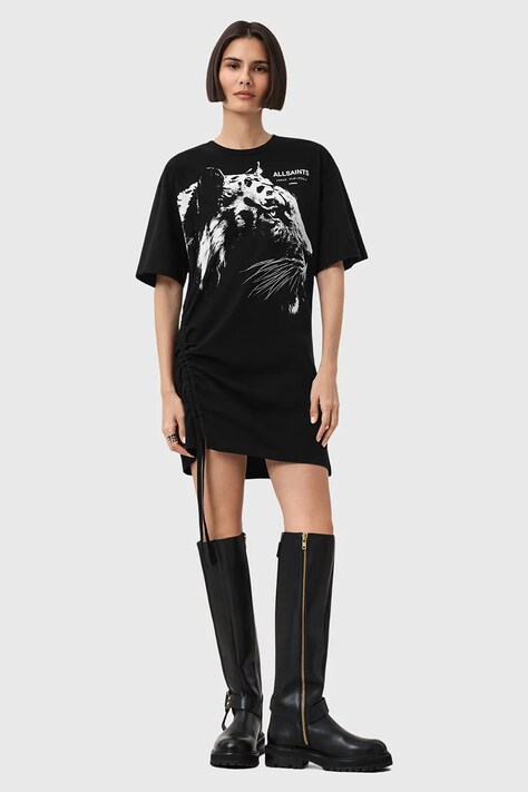 AllSaints sukienka bawełniana IVANA kolor czarny mini oversize W077DD