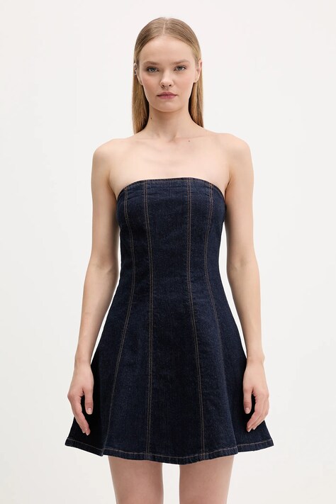 Abercrombie & Fitch sukienka jeansowa kolor niebieski mini rozkloszowana KI159-6084-276
