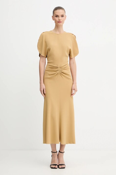 Victoria Beckham sukienka kolor zielony midi rozkloszowana 1425WDR005227C