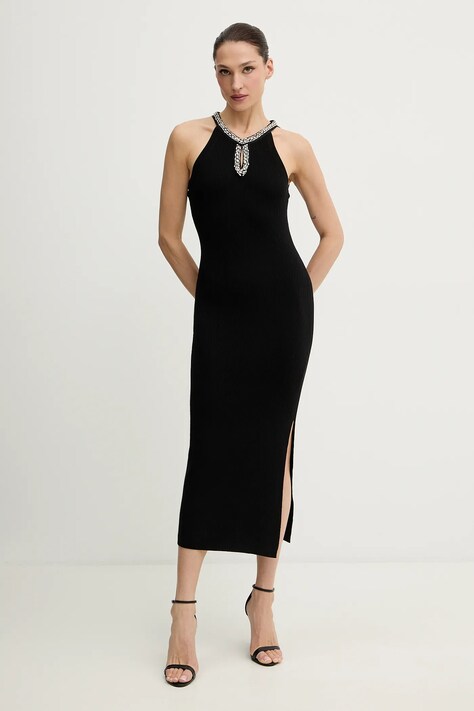 Morgan sukienka kolor czarny maxi dopasowana RMAHE