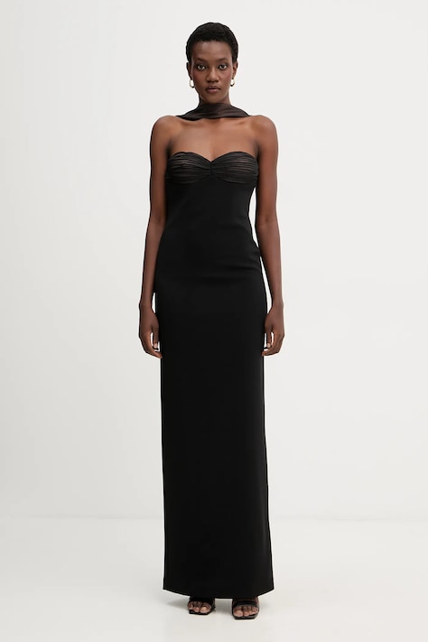 Retrofete rochie Daufine culoarea negru, maxi, mulată, R-FW25-11888-17