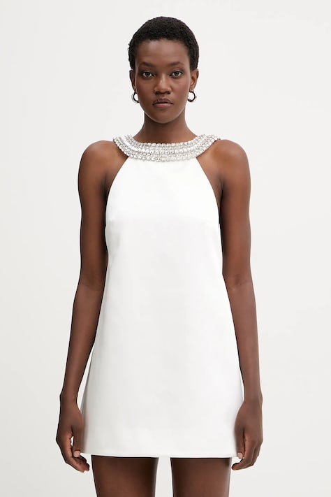 Retrofete rochie Kenai culoarea alb, mini, drept, R-FW25-11959-17