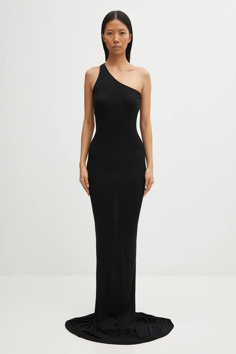 Φόρεμα από βισκόζη Rick Owens Lilies One Shoulder Gown χρώμα: μαύρο, LI02E3571.RV