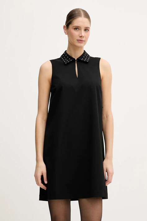 United Colors of Benetton sukienka kolor czarny mini prosta 4E6QDV0C0