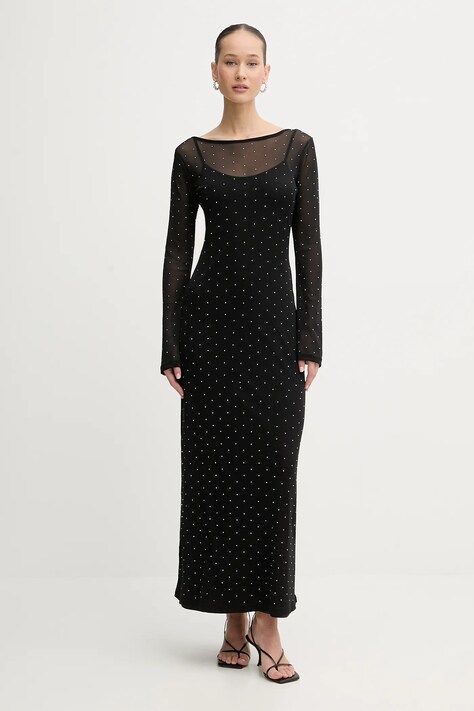 Never Fully Dressed sukienka kolor czarny maxi prosta NFDDR3122