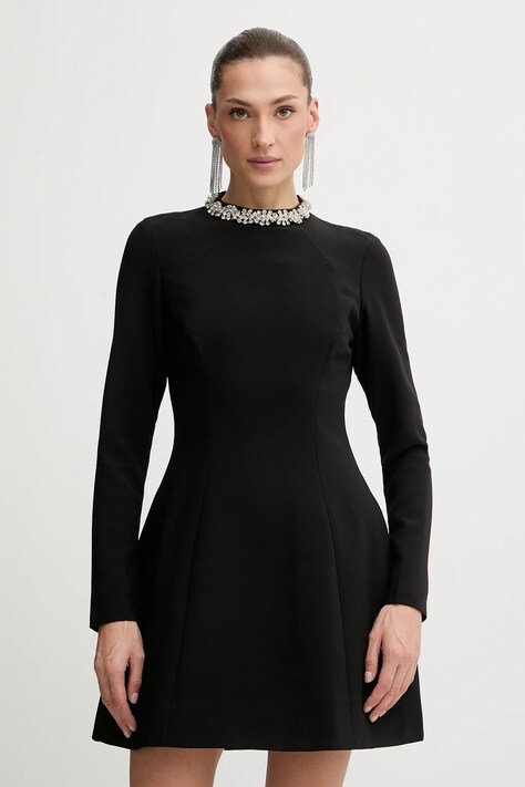 Bardot sukienka kolor czarny mini rozkloszowana 59527DB1