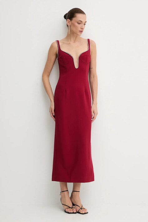 Сукня Bardot — AW25-SUD1MY, бордо — фото 2