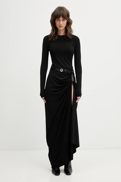 Coperni sukienka Suspended kolor czarny maxi prosta COPR223F5022