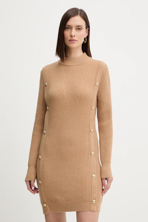 Morgan rochie culoarea bej, mini, drept, RMCOOL