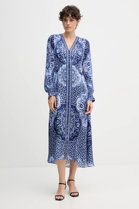 Hale BOB sukienka kolor granatowy midi rozkloszowana 57TL662A