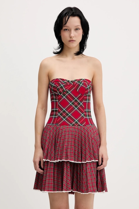 Tommy Jeans sukienka kolor czerwony mini rozkloszowana DW0DW22487