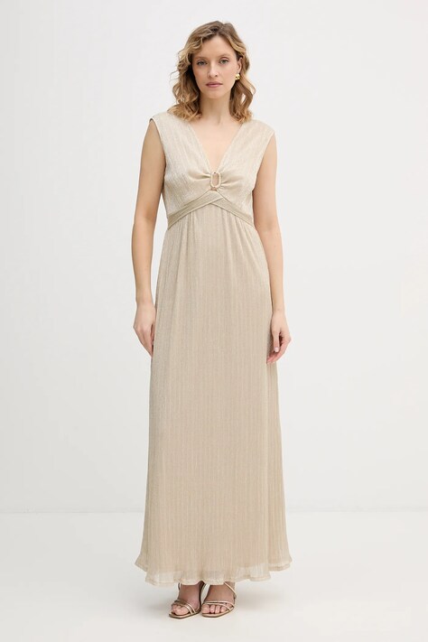 Morgan sukienka kolor złoty maxi prosta RCANNES