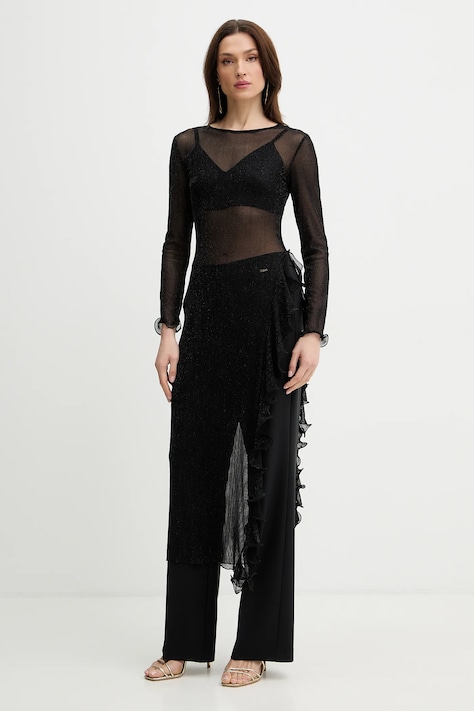 Haveone sukienka kolor czarny maxi prosta AVS-P069