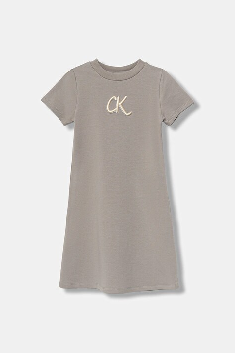 Calvin Klein Jeans sukienka dziecięca kolor szary mini rozkloszowana IG0IG02966