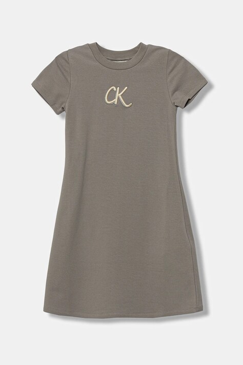 Calvin Klein Jeans sukienka dziecięca kolor szary mini rozkloszowana IG0IG02966