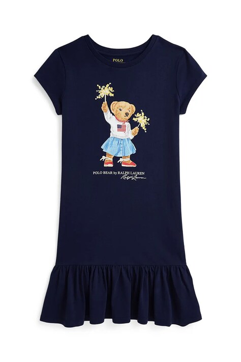 Šaty Polo Ralph Lauren tmavomodrá barva, mini, 313982151001