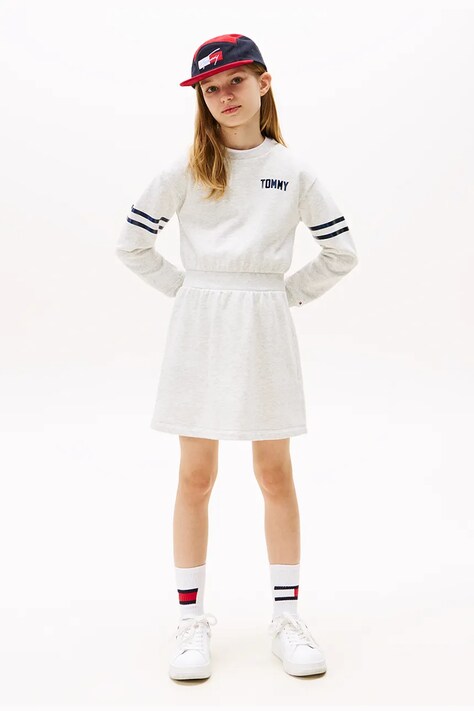 Tommy Hilfiger sukienka dziecięca kolor szary mini rozkloszowana KG0KG08711