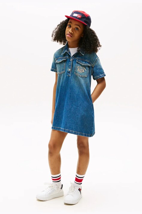 Джинсовое платье Tommy Hilfiger цвет синий mini прямая KG0KG08926