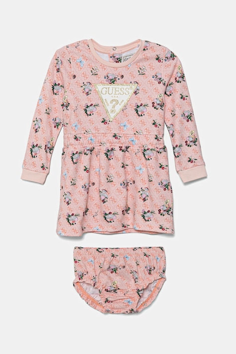 Guess rochie din bumbac pentru copii culoarea portocaliu, mini, evazați, A5YK02 KA6R4