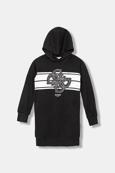 Dětské bavlněné šaty Guess černá barva, mini, J5YK04 KA6R4