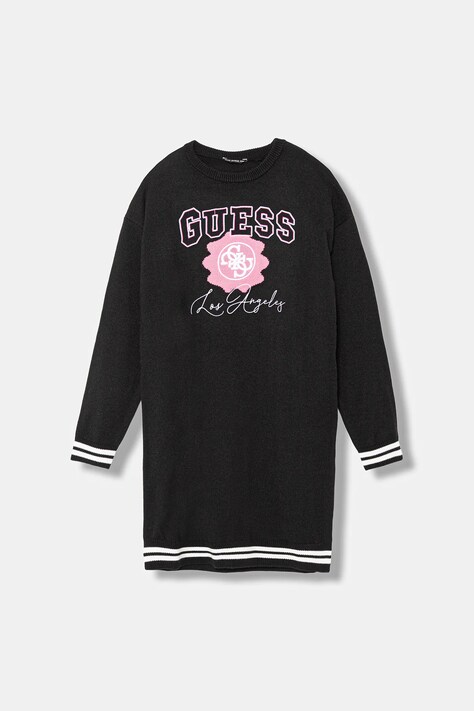Guess sukienka dziecięca kolor czarny mini prosta J5YK09 Z3OF0