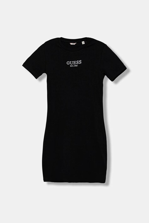 Guess sukienka dziecięca kolor czarny mini prosta J5YK11 KBZP4