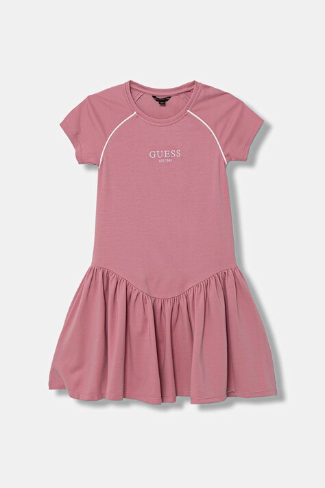 Guess sukienka dziecięca kolor różowy mini rozkloszowana J5YK16 KCY62