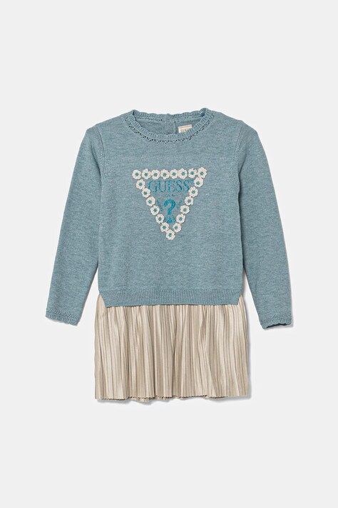 Dívčí šaty Guess modrá barva, midi, K5YK08 Z3OS0
