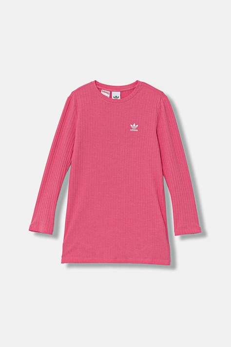 Dječja haljina adidas Originals boja: ružičasta, mini, uski kroj, JX2850