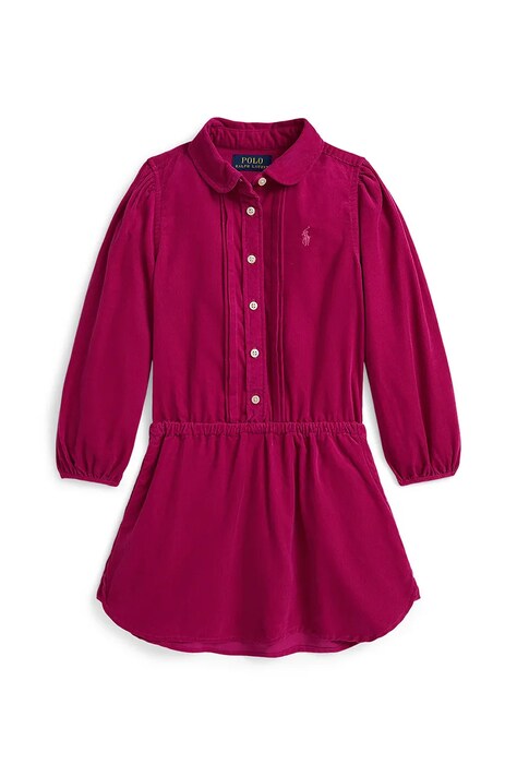 Dječja pamučna haljina Polo Ralph Lauren boja: ružičasta, mini, širi se prema dolje, 312978257001