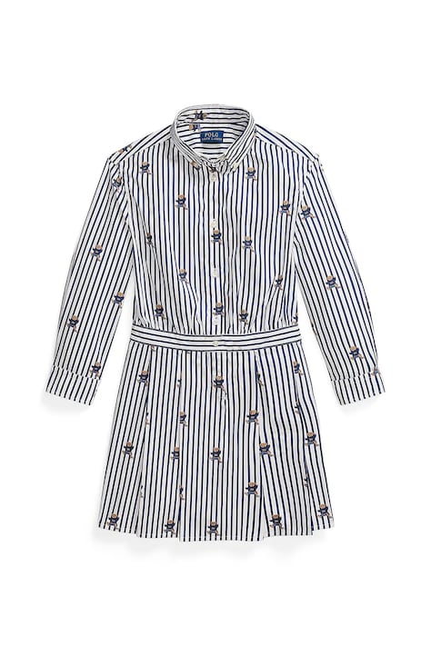 Polo Ralph Lauren rochie fete culoarea bleumarin, mini, evazați, 312978282001