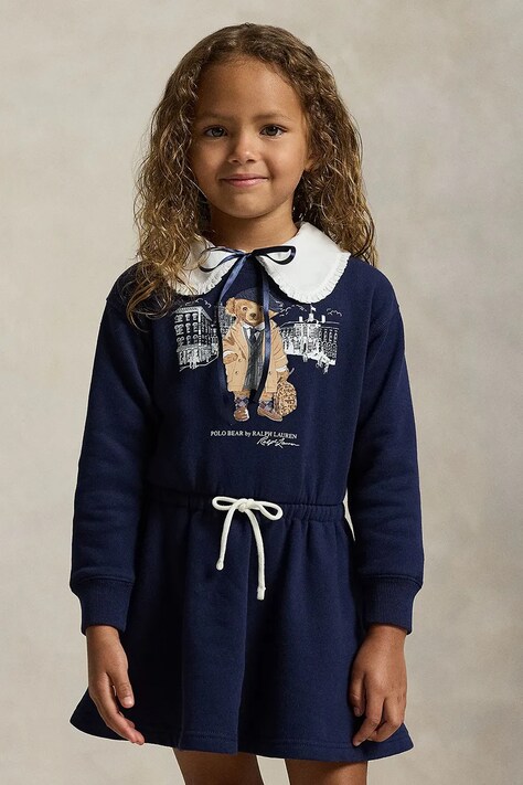 Παιδικό φόρεμα Polo Ralph Lauren χρώμα: ναυτικό μπλε, 312979035001