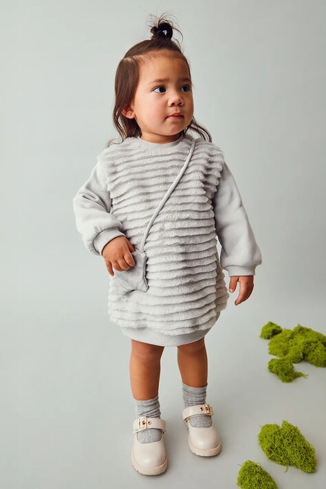 Mayoral rochie culoarea gri, mini, drept, 2919
