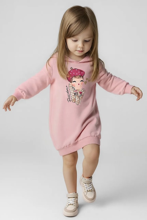 Mayoral rochie fete culoarea roz, mini, oversize, 4928