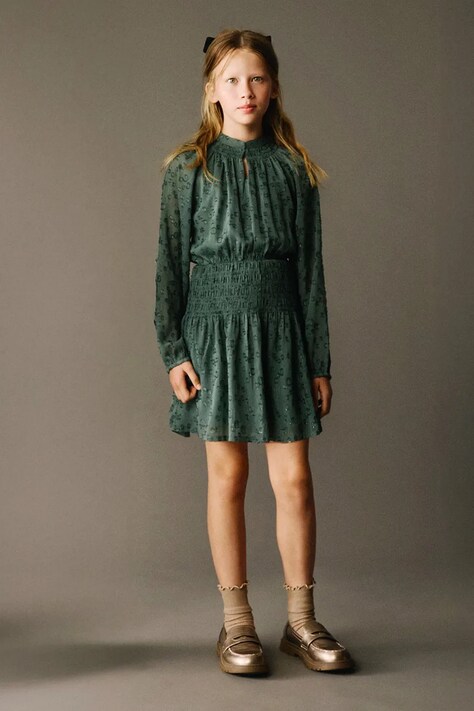 Mayoral rochie fete culoarea verde, mini, evazati, 7909