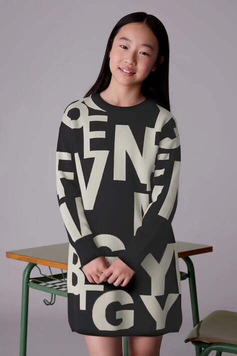 Mayoral gyerek ruha fekete, midi, egyenes, 7911