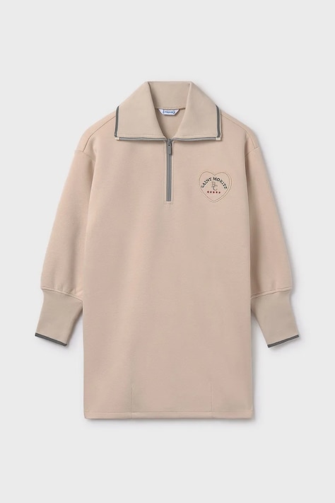 Dievčenské šaty Mayoral béžová farba, mini, oversize, 7912