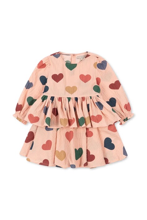 Konges Sløjd sukienka dziecięca ELIN DRESS GOTS kolor różowy mini rozkloszowana KS103794