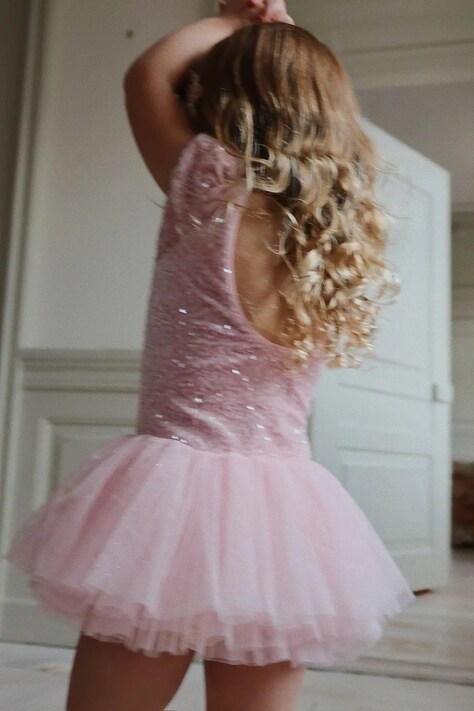 Konges Sløjd sukienka dziecięca BALLERINA DRESS kolor różowy mini rozkloszowana KS103686