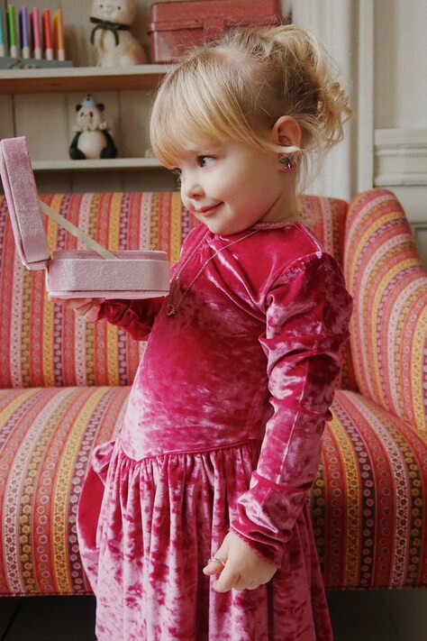 Детское платье Konges Sløjd CARLITO DRESS GRS цвет бордовый mini расклешённое KS103746