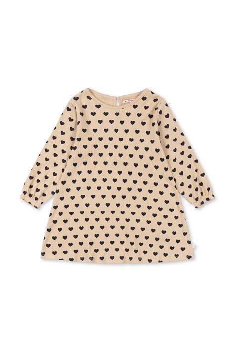 Konges Sløjd sukienka dziecięca z bawełną CHLEO DRESS GOTS kolor beżowy mini rozkloszowana KS103751