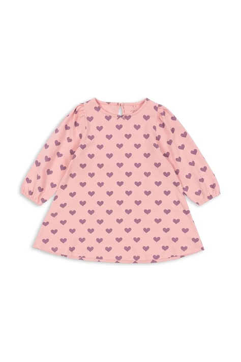 Konges Sløjd sukienka bawełniana dziecięca DREY DRESS GOTS kolor różowy mini rozkloszowana KS103782