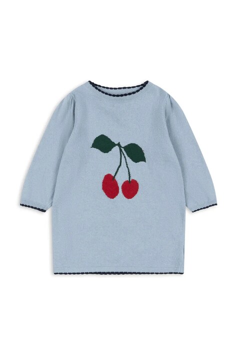 Παιδικό φόρεμα με προσθήκη μαλλιού Konges Sløjd ALEXA KNIT DRESS χρώμα: μπλε, KS101390