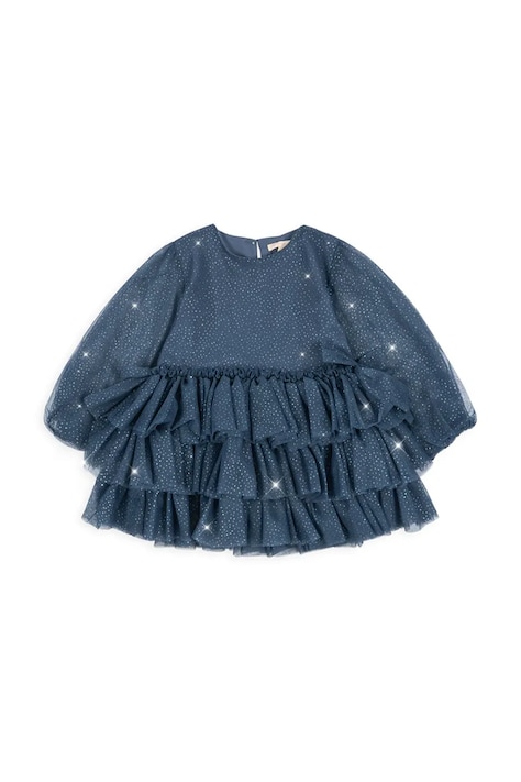 Dievčenské šaty Konges Sløjd FAY DRESS GRS tmavomodrá farba, mini, áčkový strih, KS103807