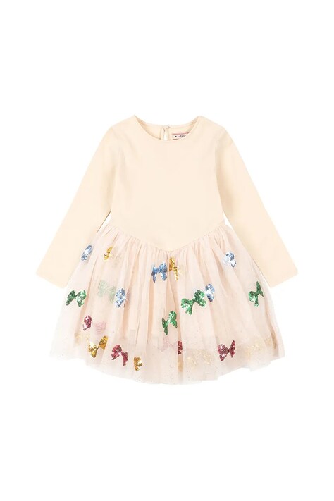 Konges Sløjd sukienka dziecięca YVONNE BALLERINA DRESS kolor beżowy mini rozkloszowana KS104045